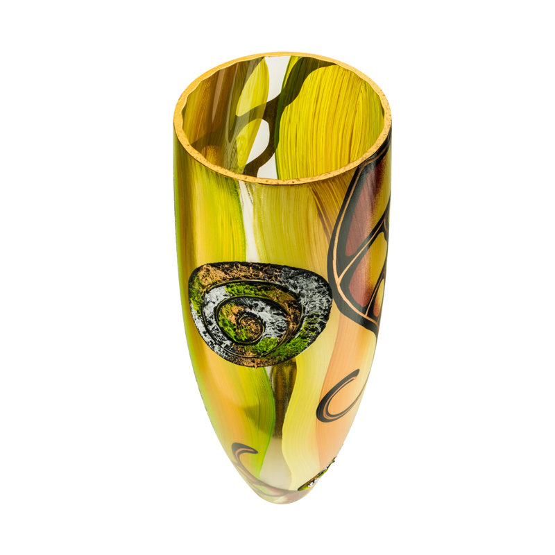 Bloomsbury Market Hamlan Green 27.5" Indoor / Outdoor Glass Floor Vase